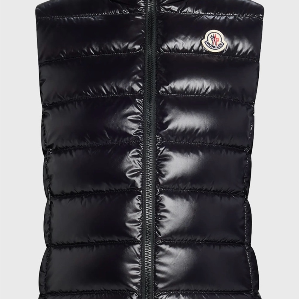 Moncler Shiny Black Quilted Vest